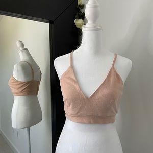 Pink Suede Crop Top